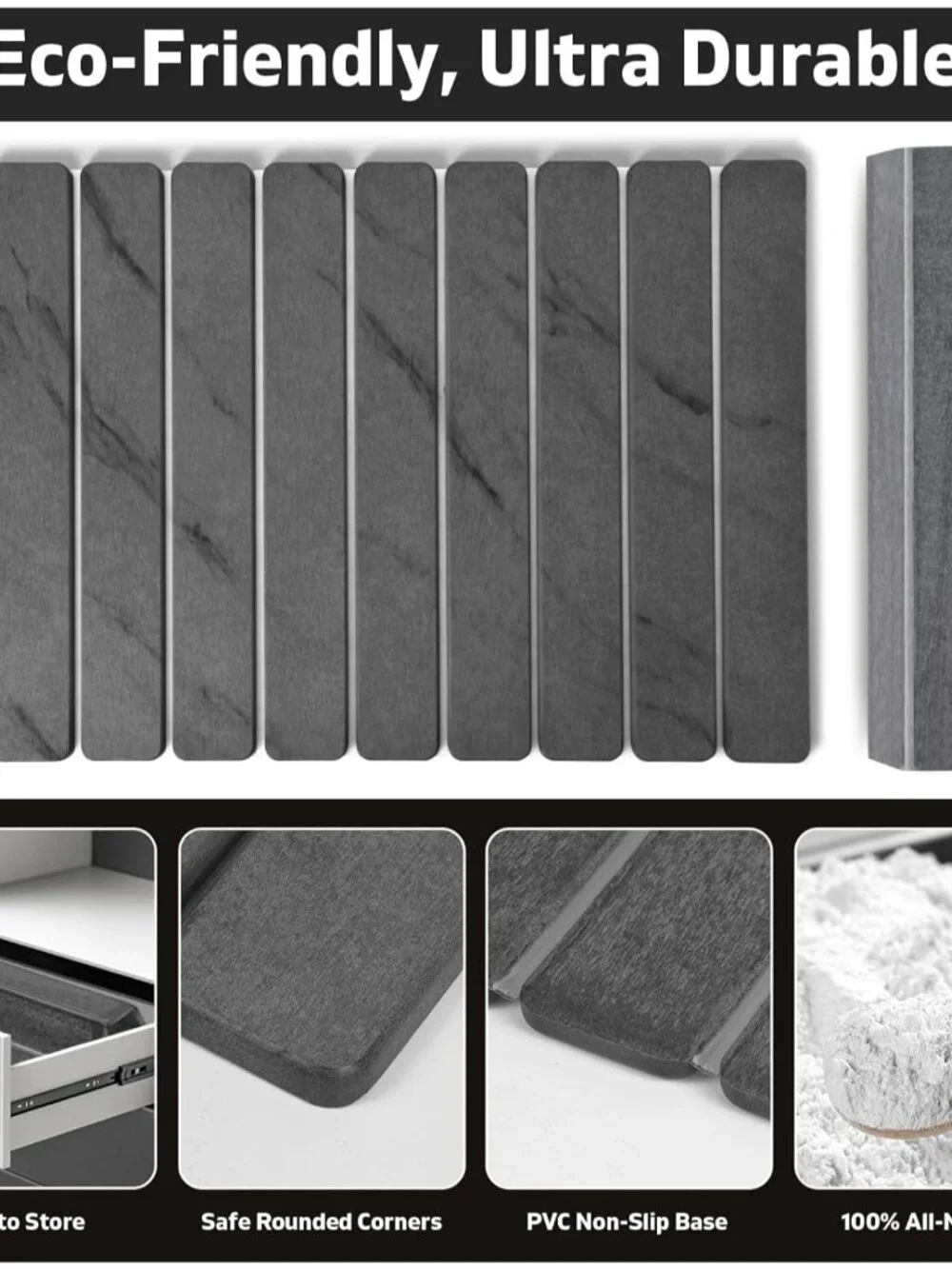 Large Stone Dish Drying Mat for Kitchen Counter, Quick Dry Dish Drying Mats, Fol